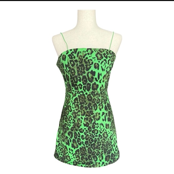 Valfre Green and Black Fitted Sleeveless Camisole Mini Dress - Picture 2 of 9